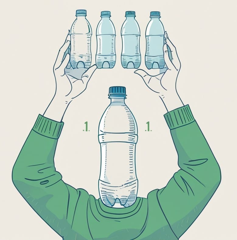 Illustration of a reusable water bottle for eco-friendly living