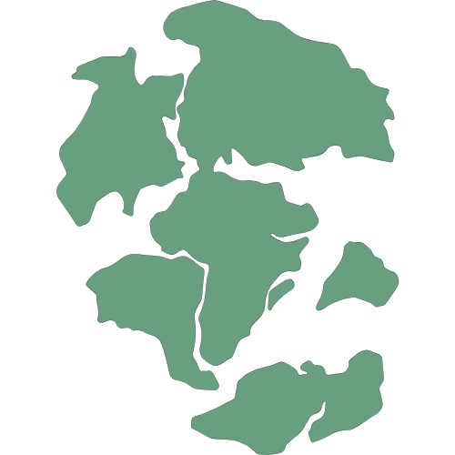 Illustration of continents representing Earth’s lithosphere.