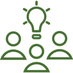 Icons showing Earthlyours' mission, vision, promise, and community focus