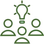 Icons showing Earthlyours' mission, vision, promise, and community focus