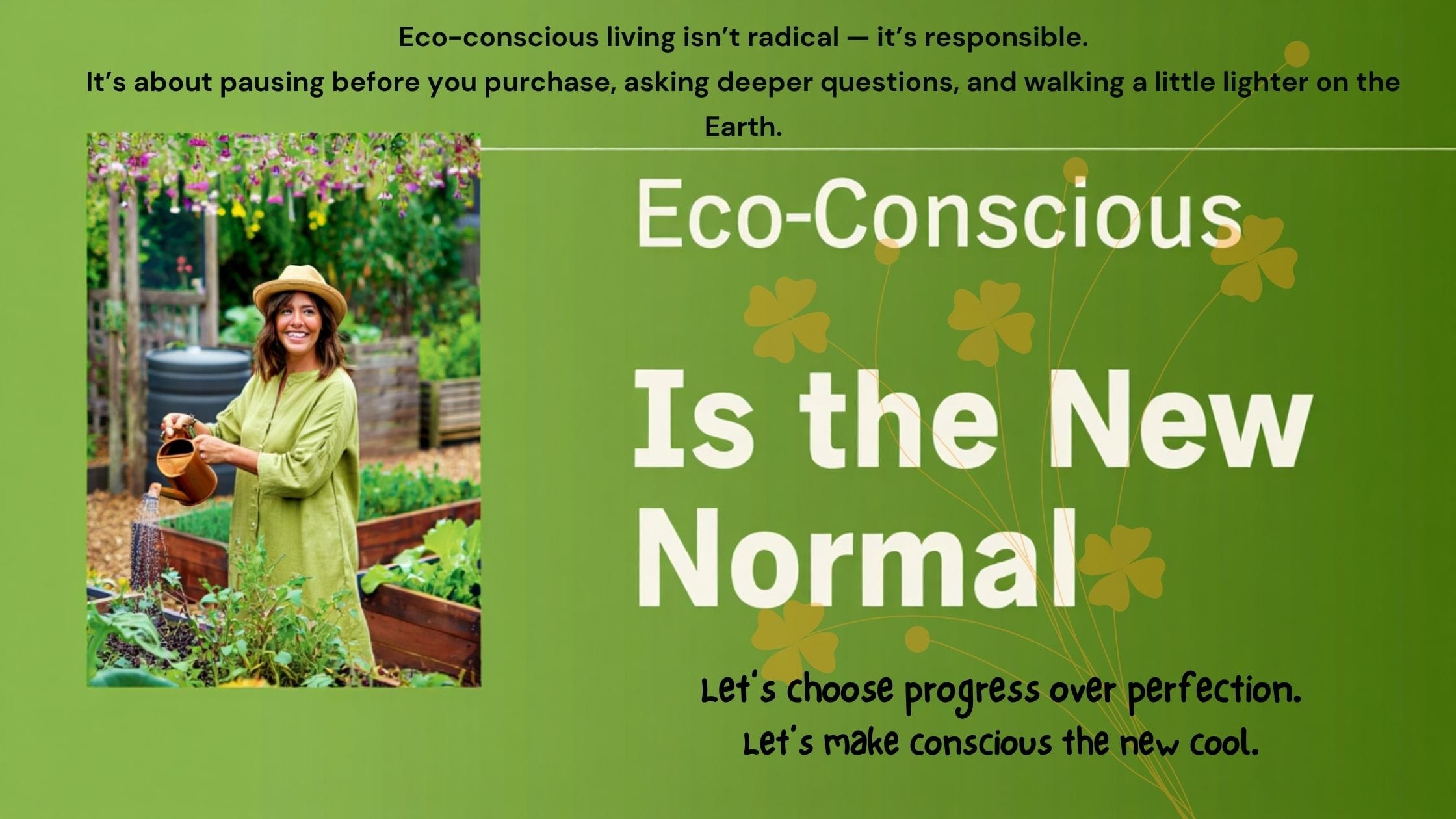 People from diverse backgrounds engaging in green practices.