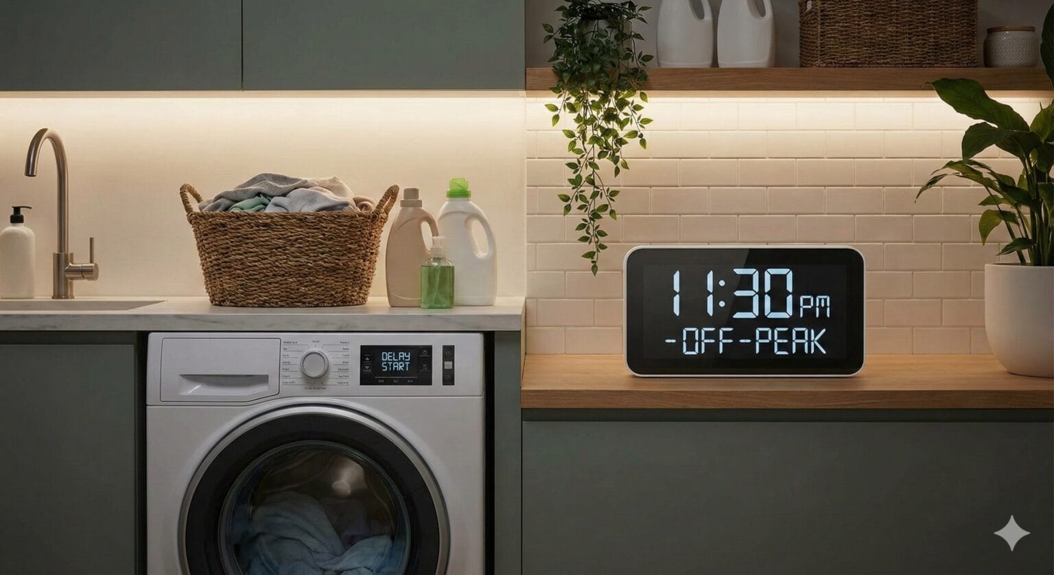 Running washing machine during off-peak hours