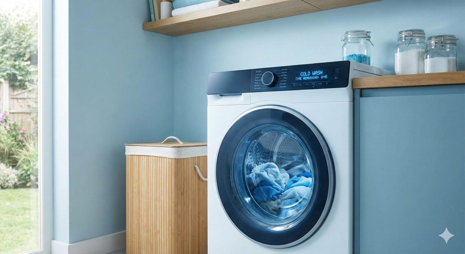 Laundry washed in cold water to reduce energy use