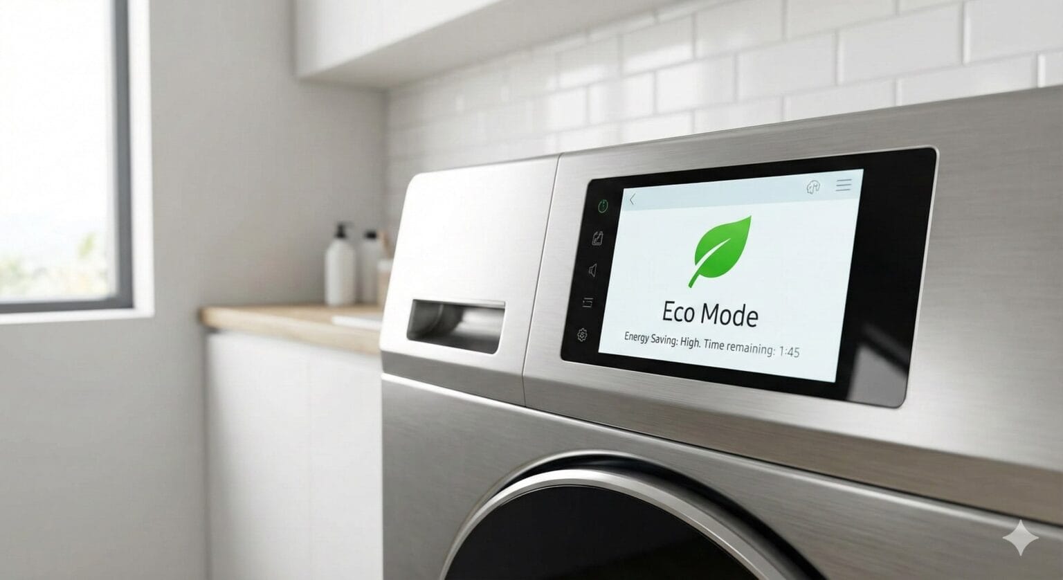 Eco mode enabled on dishwasher